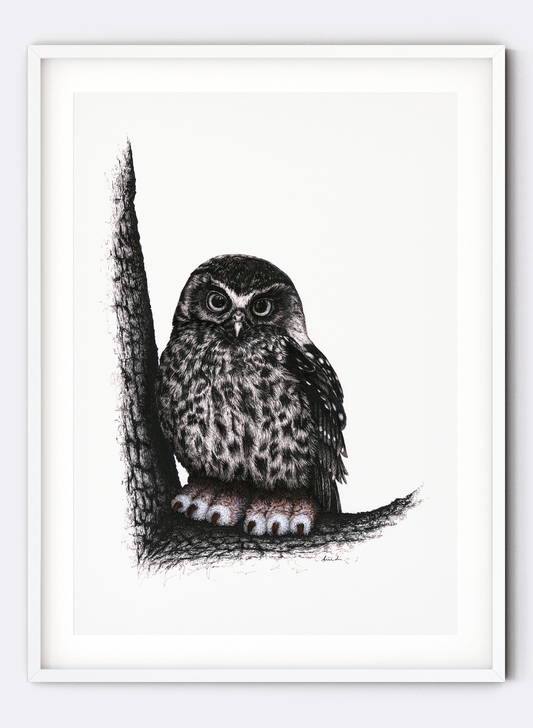 Ruru In Slippers - Giclée Print