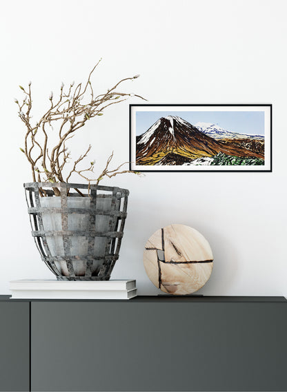 Mount Ngauruhoe II - Woodblock Print