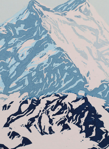 Aoraki - Woodblock Print