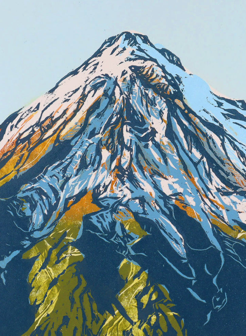 Mt Taranaki VIII - Woodblock Print