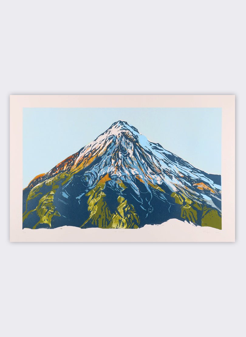 Mt Taranaki VIII - Woodblock Print