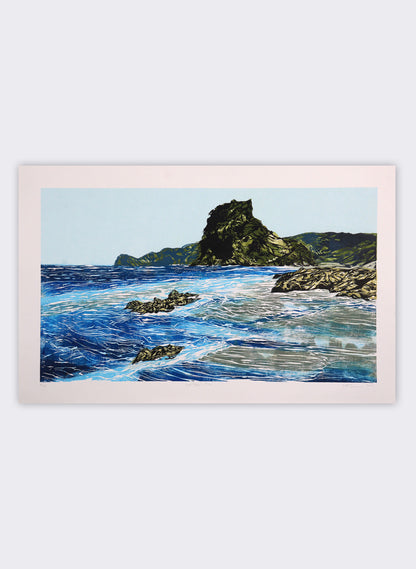 Lion Rock III | Piha - Woodblock Print