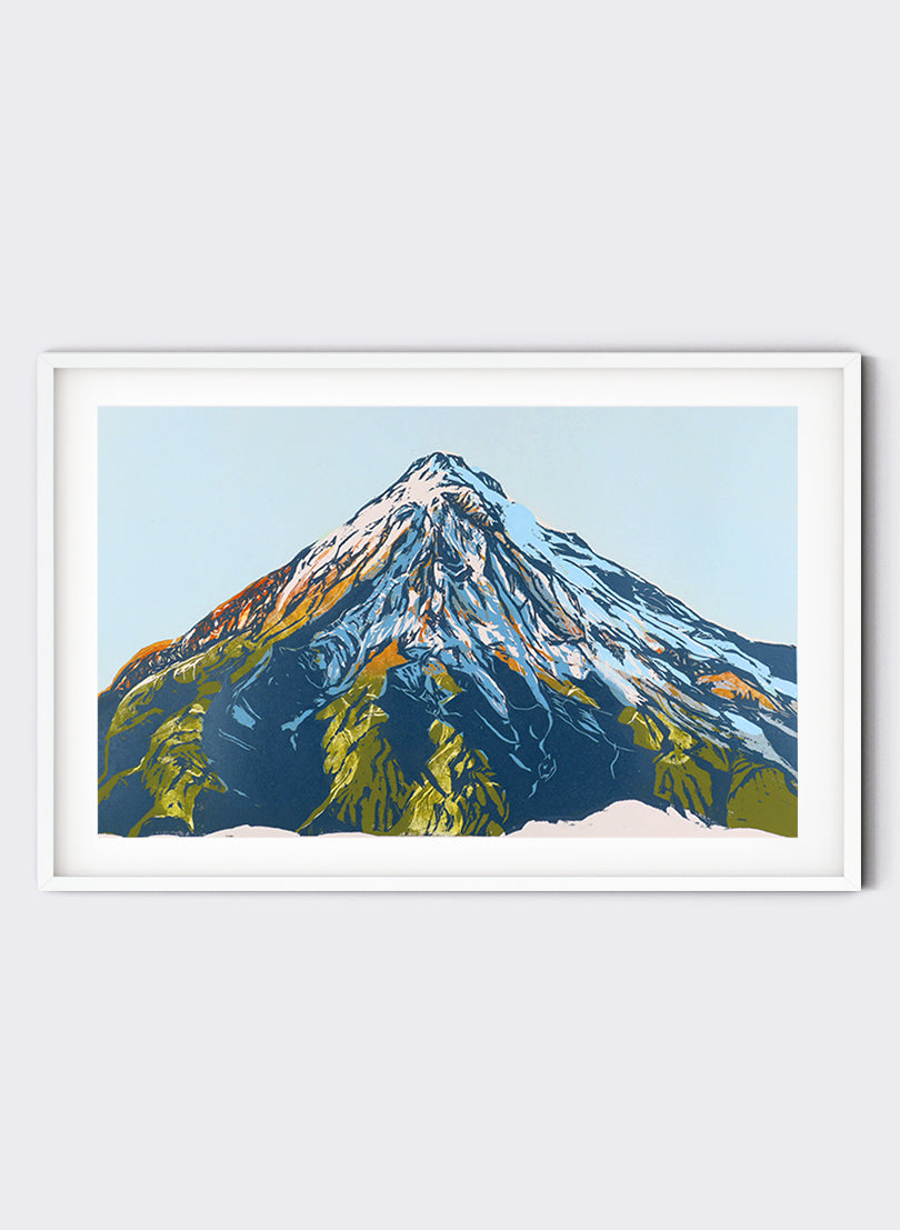 Mt Taranaki VIII - Woodblock Print