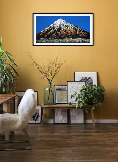 Mt Taranaki - Woodblock Print