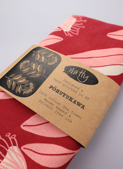 Pohutukawa Tea Towel - Red