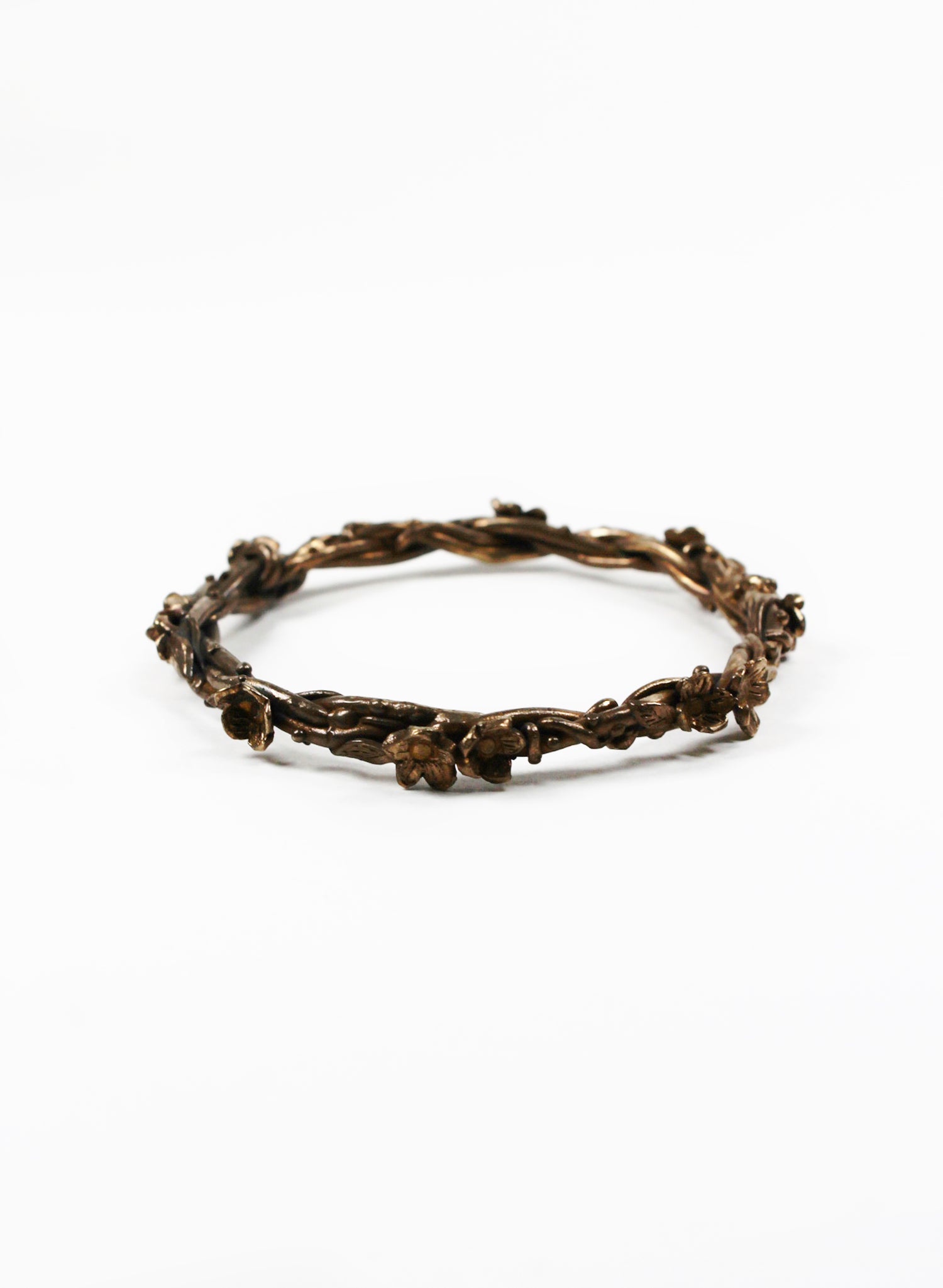 Twisted Vines Flower Bangle - Bronze