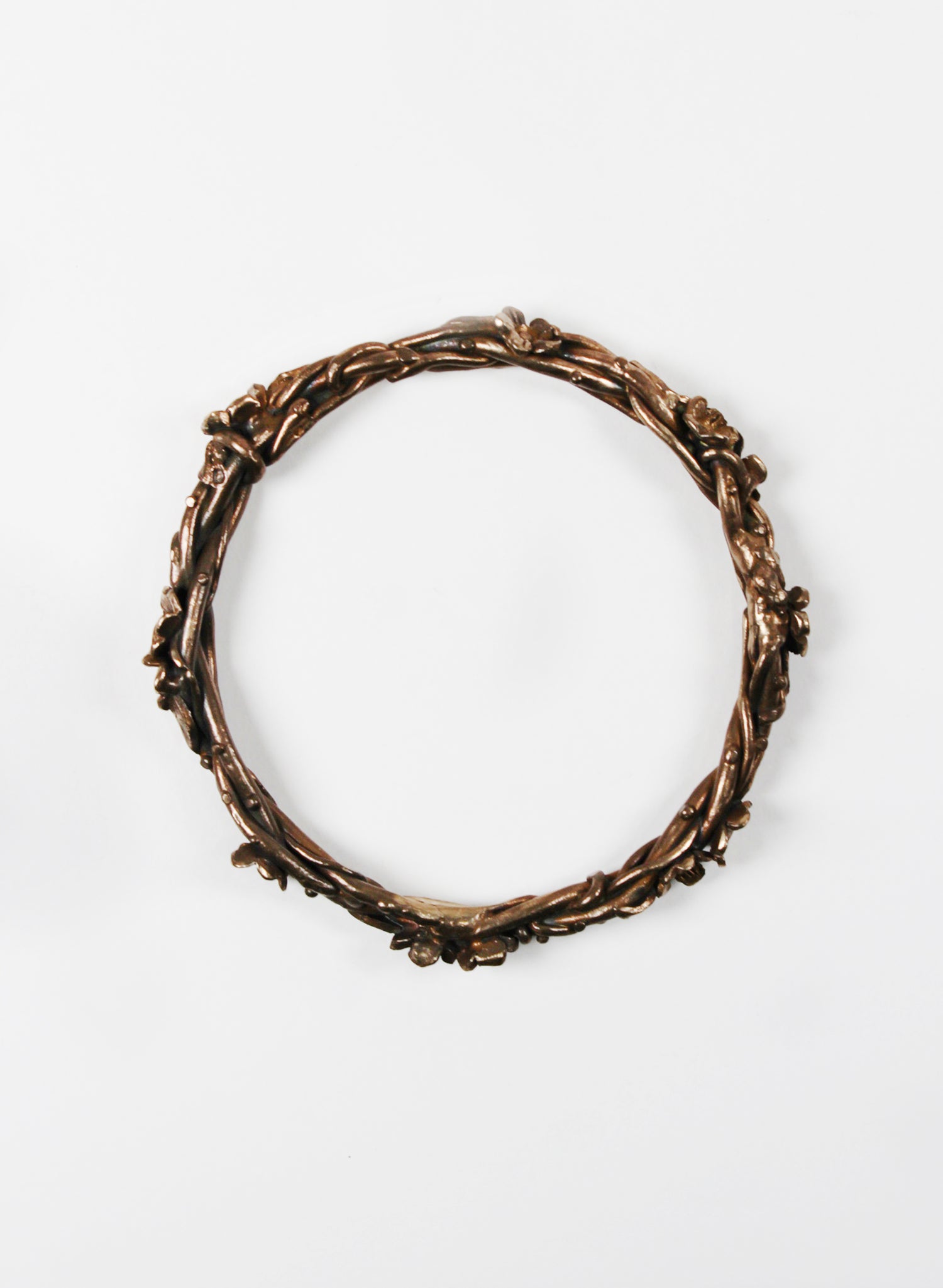 Twisted Vines Flower Bangle - Bronze